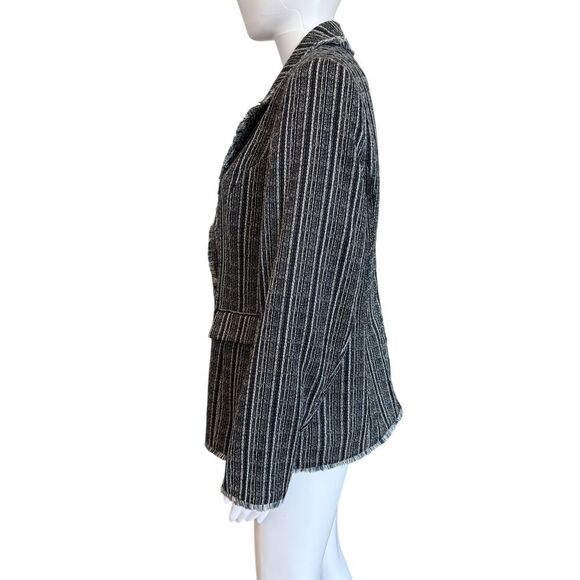 Chicos Striped Navy Tweed‎ Blazer Size S - Picture 9 of 12